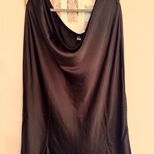 Old Navy Black Women's satin midi skirt